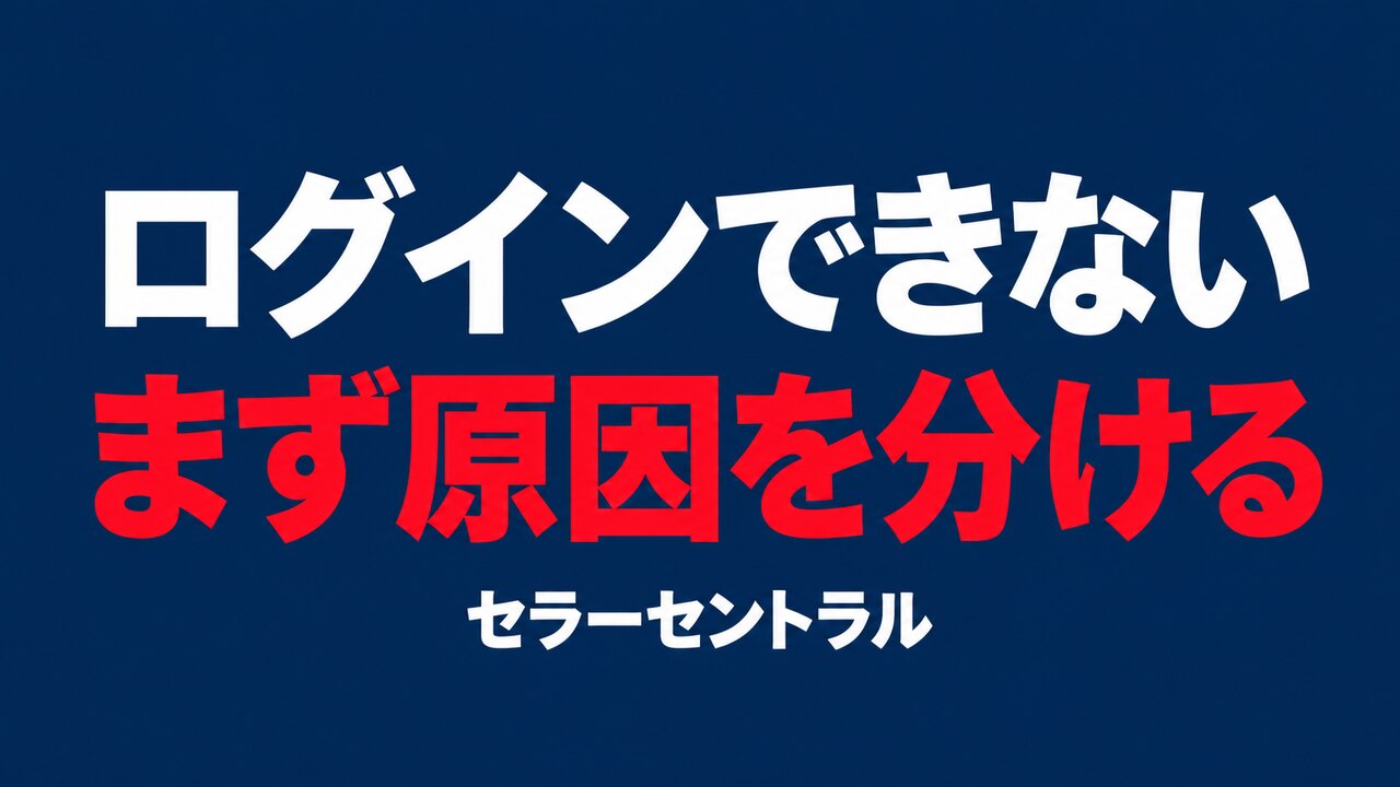 ログインできないときはまず原因を分ける、セラーセントラル